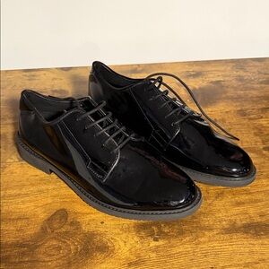 Bates Glossy Black Oxfords
